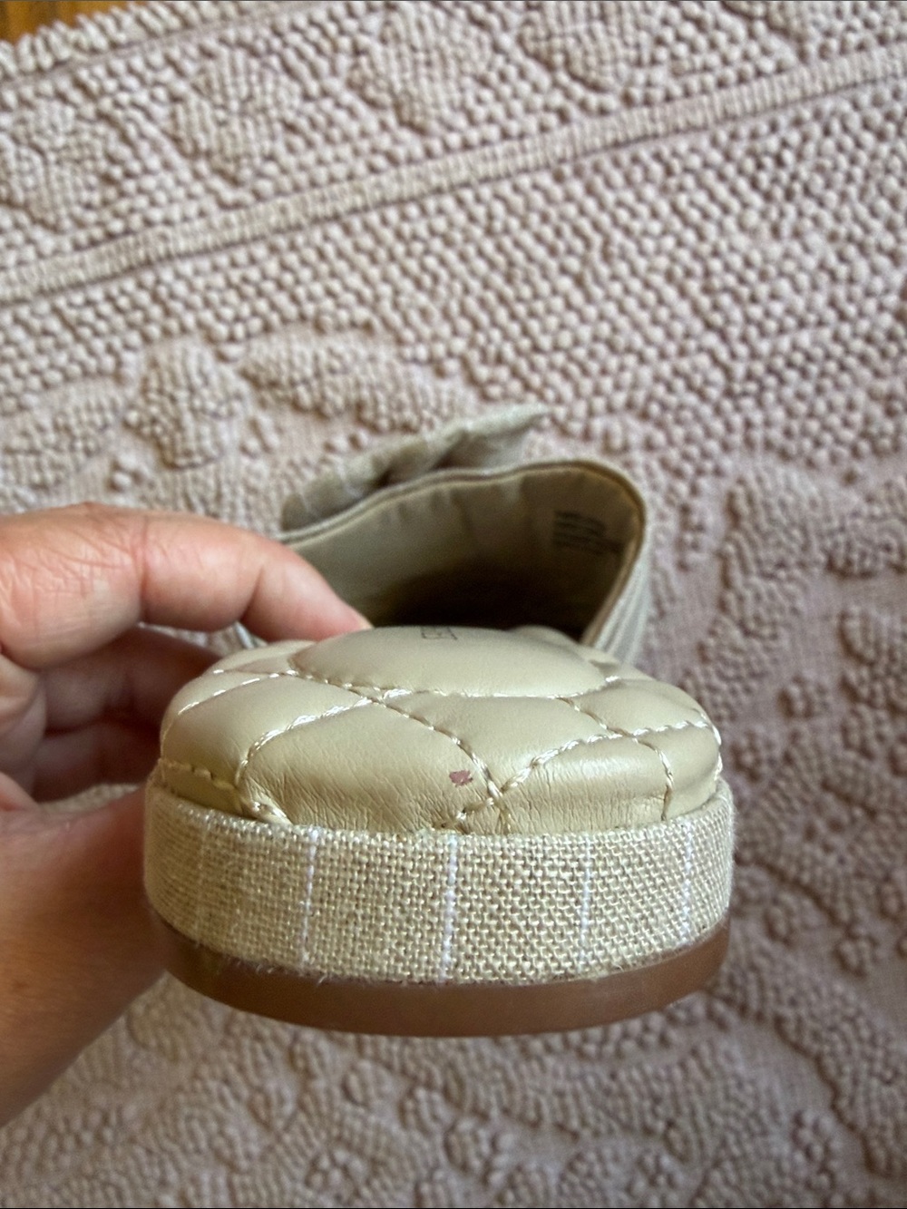 Birdies The Songbird Linen Stripe Mule Slides Natural Stripe Size 7.5 - Picture 9 of 11